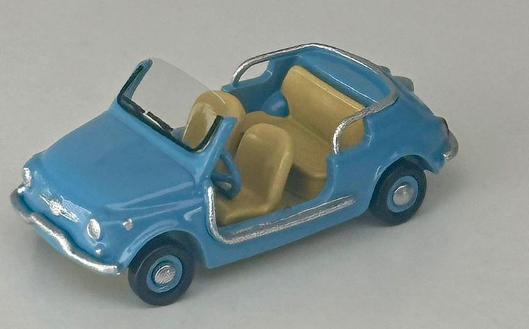 PIZK001 Fiat 500 Spiaggina,  light blue