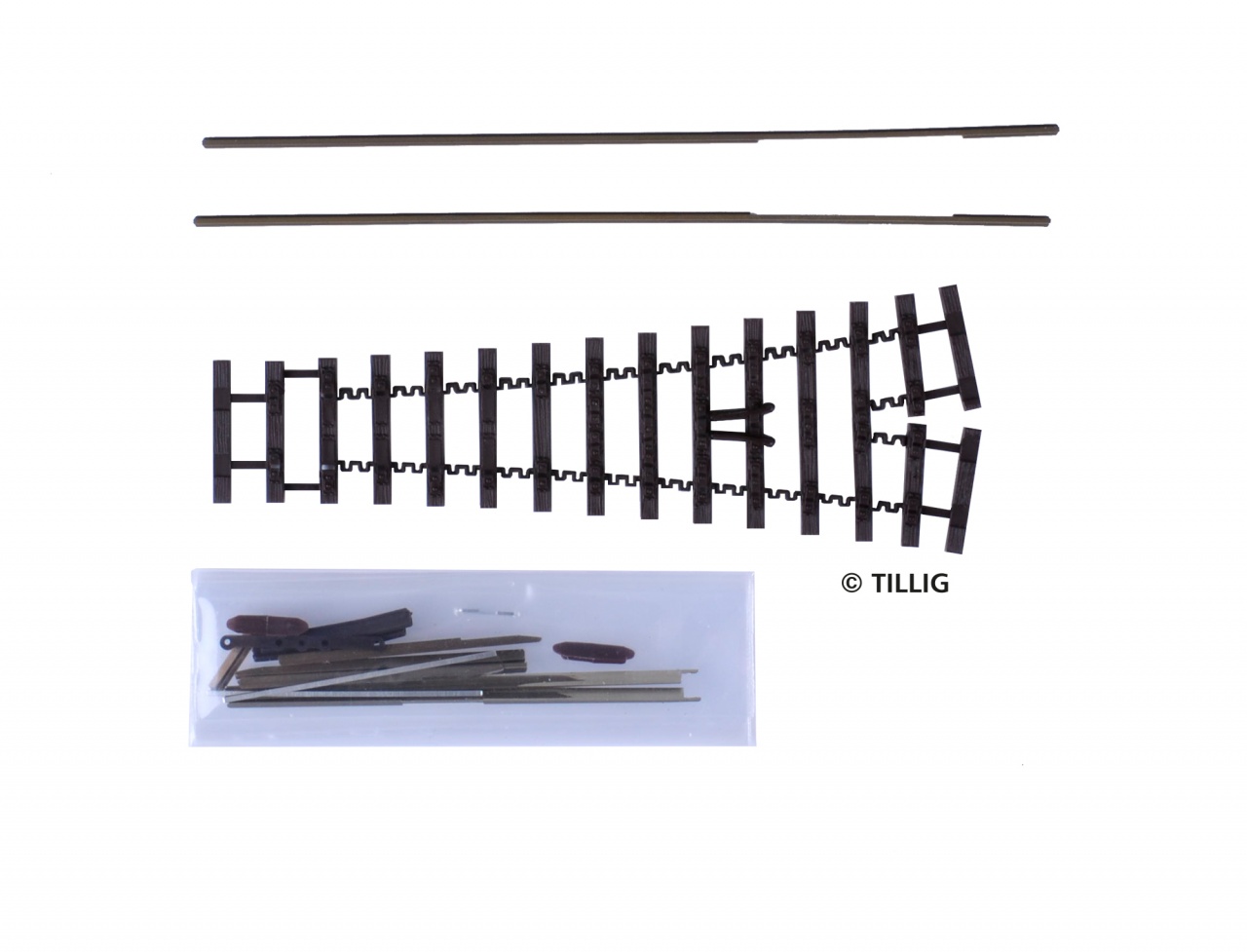 85641 Bausatz Weiche H0e rechts links 18°