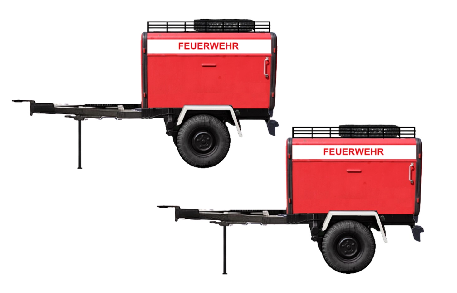 NA88333 Anhänger HL10 Kasten Feuerwehr rot