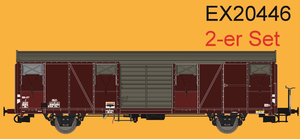 Exact-train 20446 SBB ged. Güterwagen J4 Set 2-tlg. Ep.3