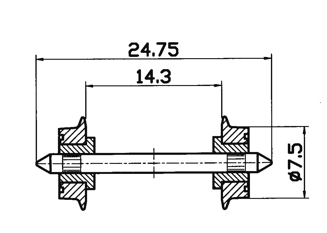 40189 Gleichstrom NEM-Normradsatz  7,5mm