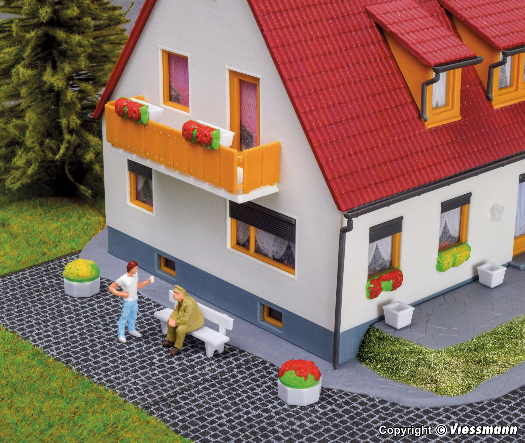 Kibri 38141 Deko-Set Blumenkübel & Gartenausstattung