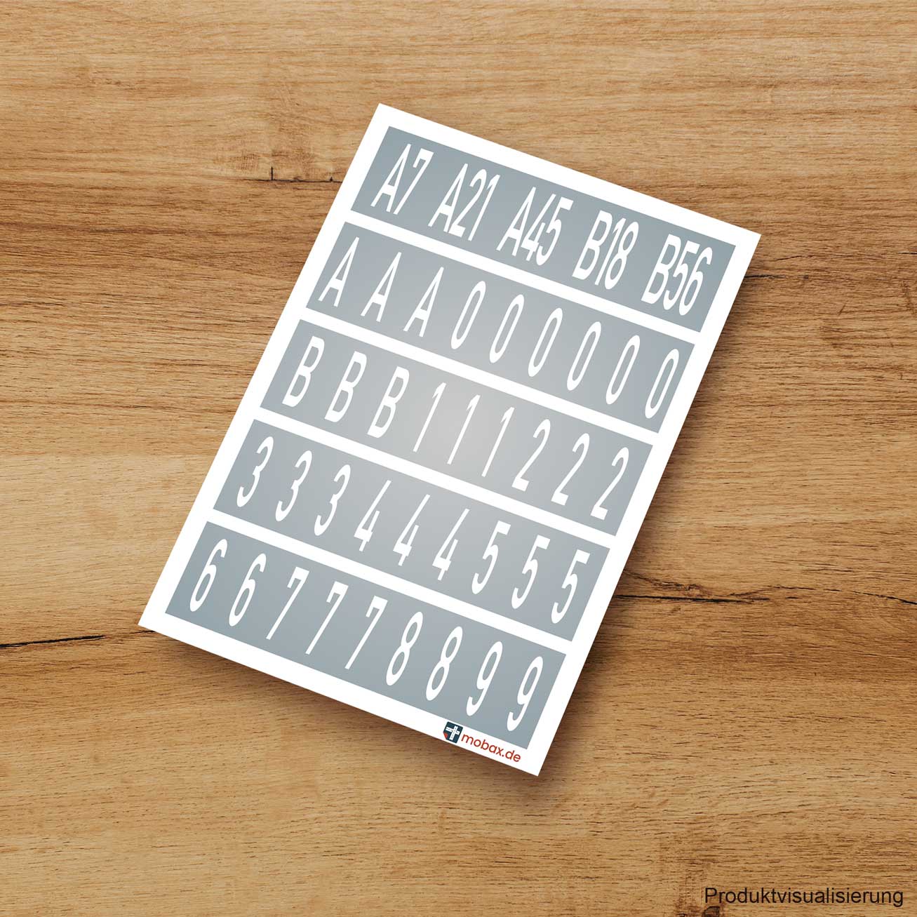 DE-W-22-N Zahlen / Buchstaben weiß