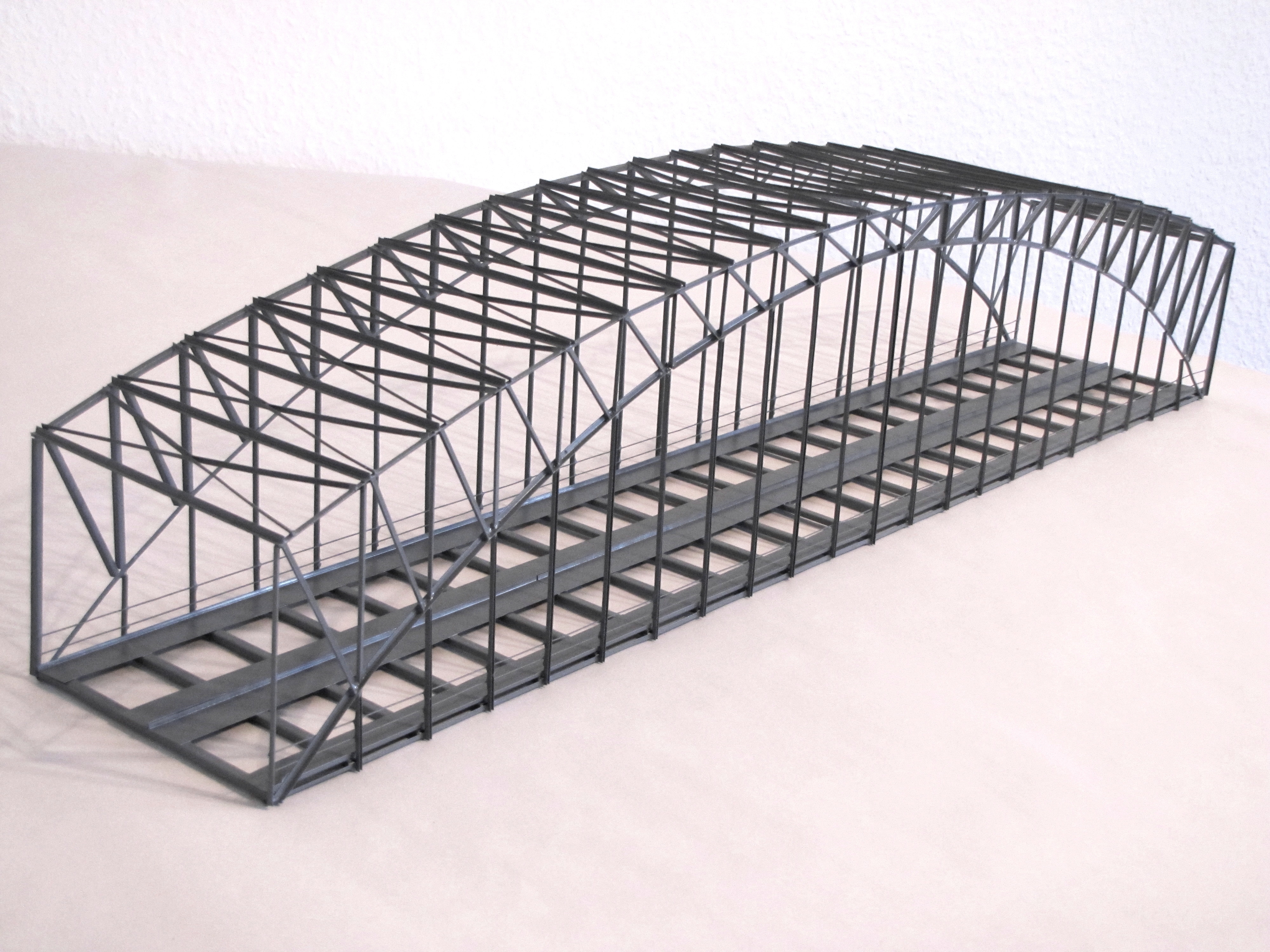 Hack B75 Bogenbrücke 74,5cm 2-gleisig, grau