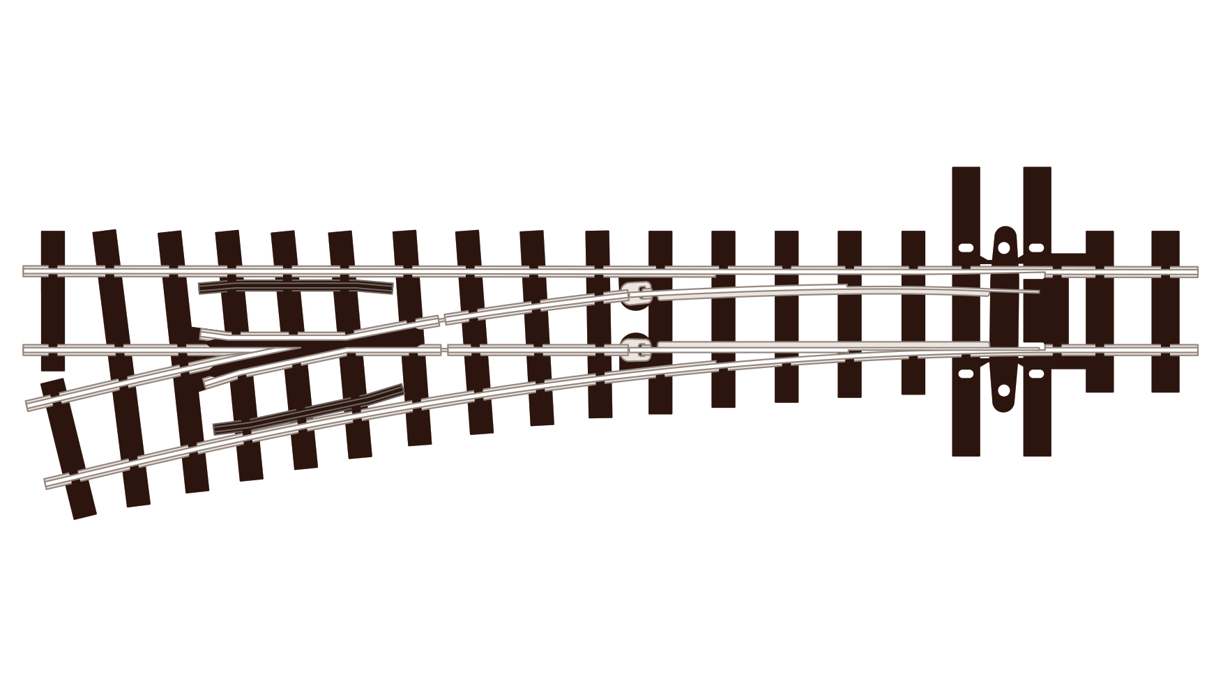 SLE496 Weiche links, mittlerer Radius