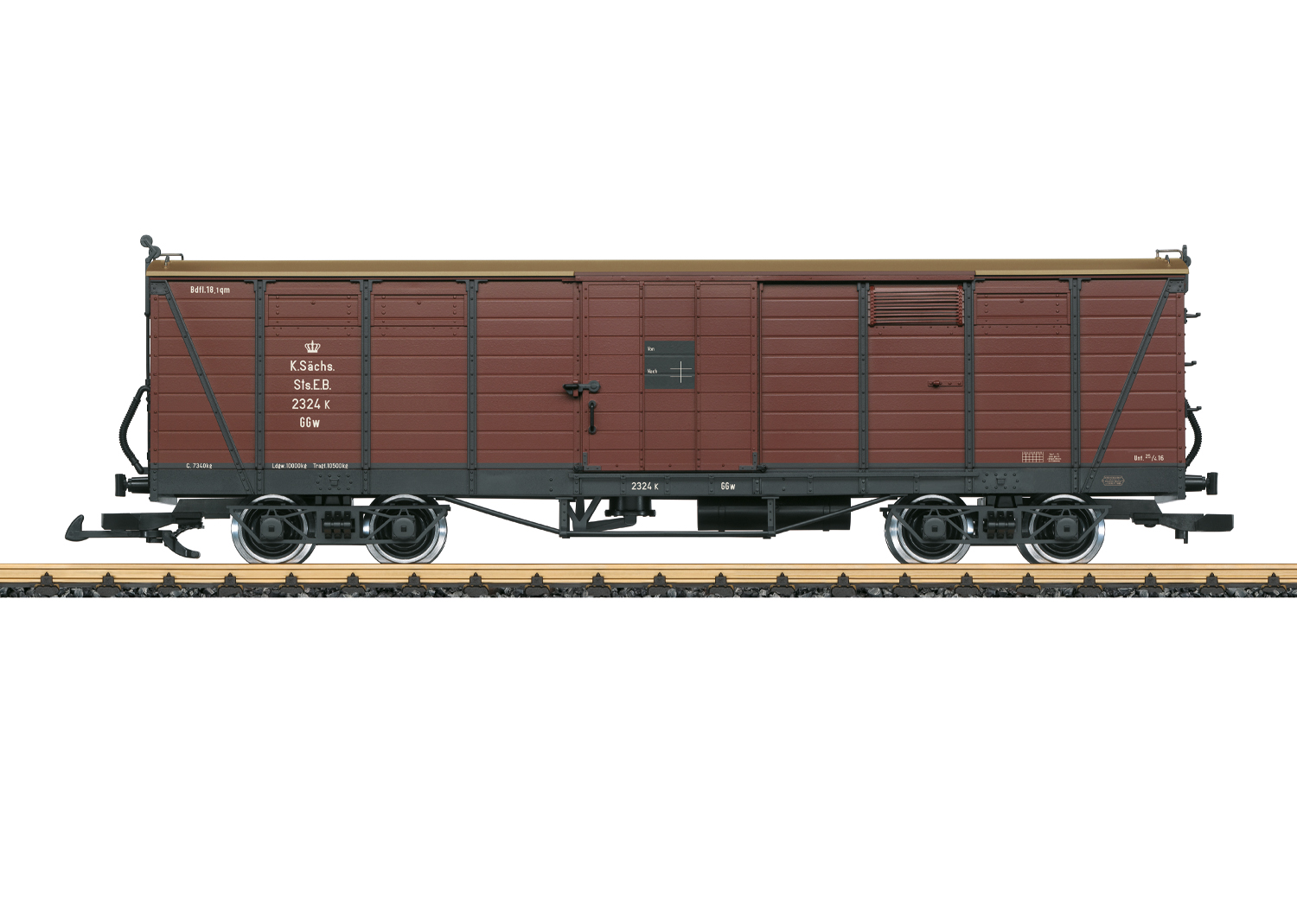43604 K.Sächs.Sts.E.B. ged.Güterwagen  Ep.1