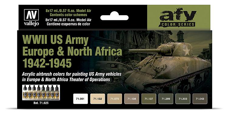 71625 Farbset: WWII US Army Europa&Nordafrika