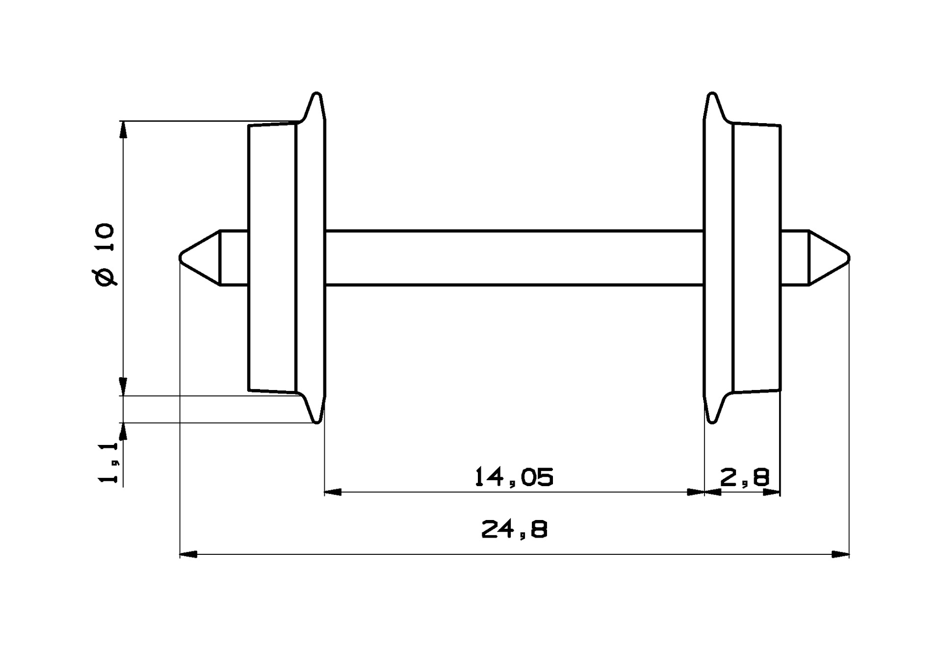 Roco 40178 AC-Radsatz 10x24,8mm (ET85639)