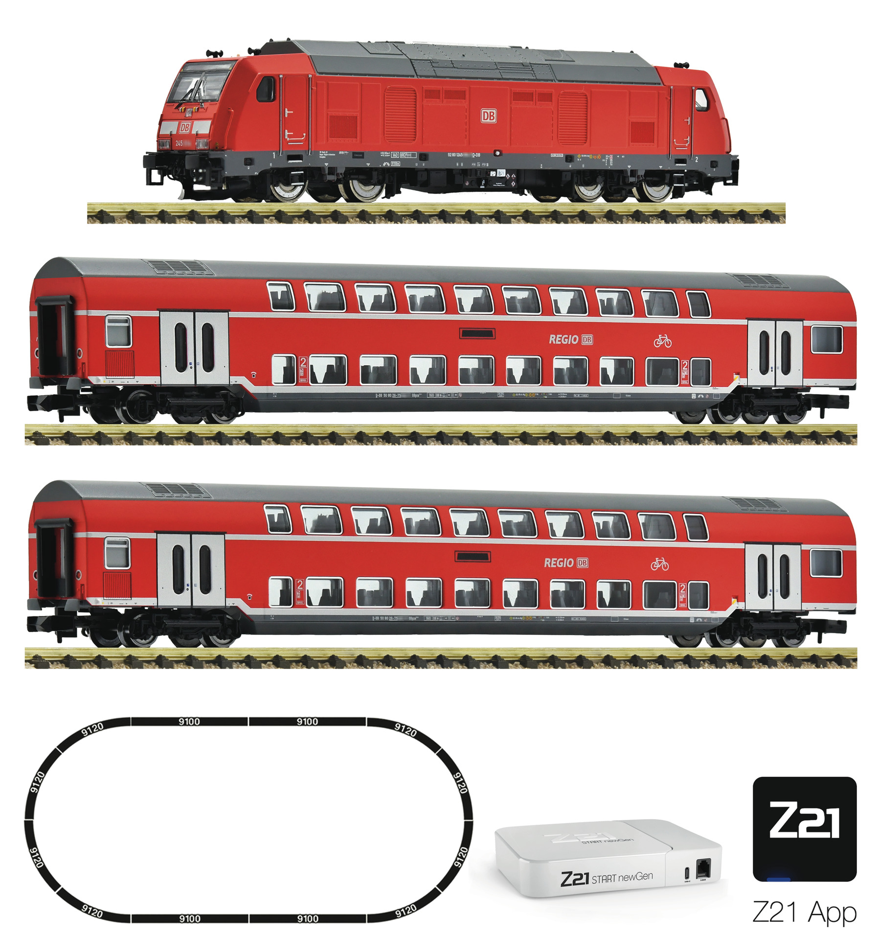 Fleischmann 5130006 DB AG Z21 start newGen Startset 245+RE