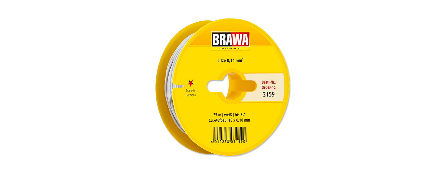 3159 Litze einadrig, weiß 0,14 mm² 25 m