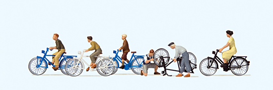 Preiser 10716 Jugendliche mit dem Fahrrad
