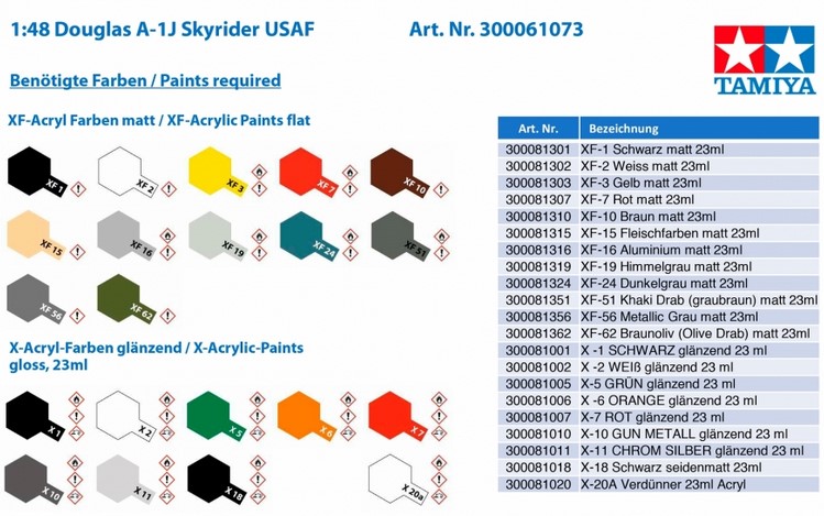 Tamiya 61073 Douglas A-1J Skyrider USAF