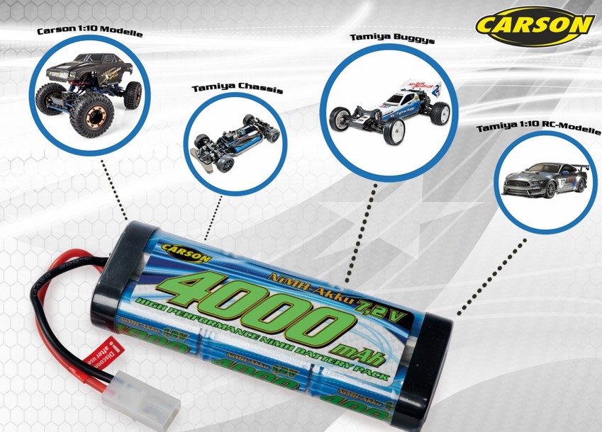 Carson 608225 7,2V/4000mAh NiMH Race Akku TAM