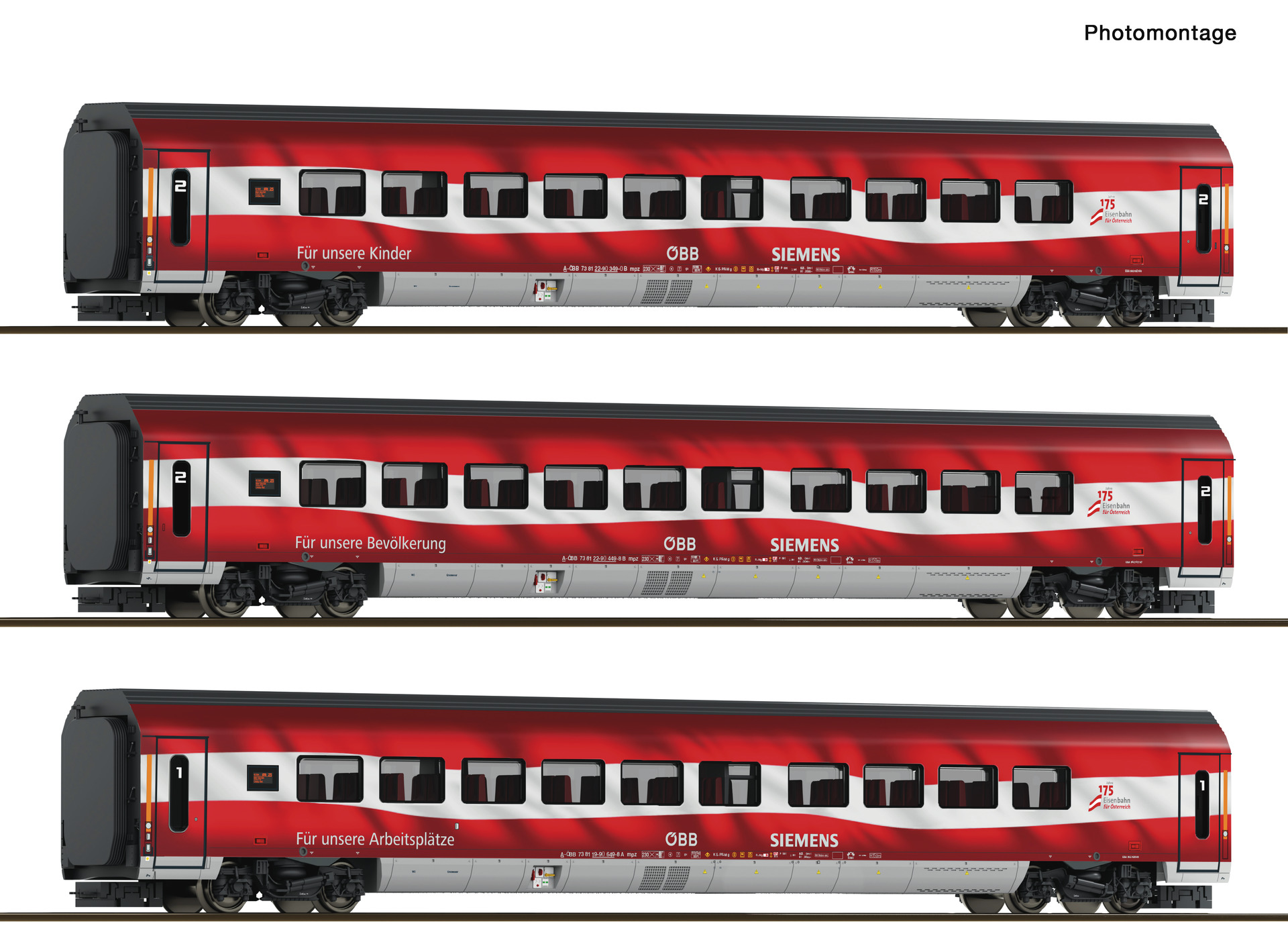 6290097 ÖBB Railjet 175 Jahre Wagen-Set 3tlg Ep6
