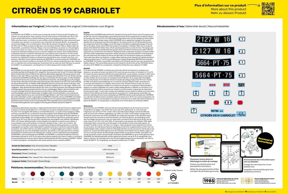 Heller 80796 Citroën DS 19 Cabriolet