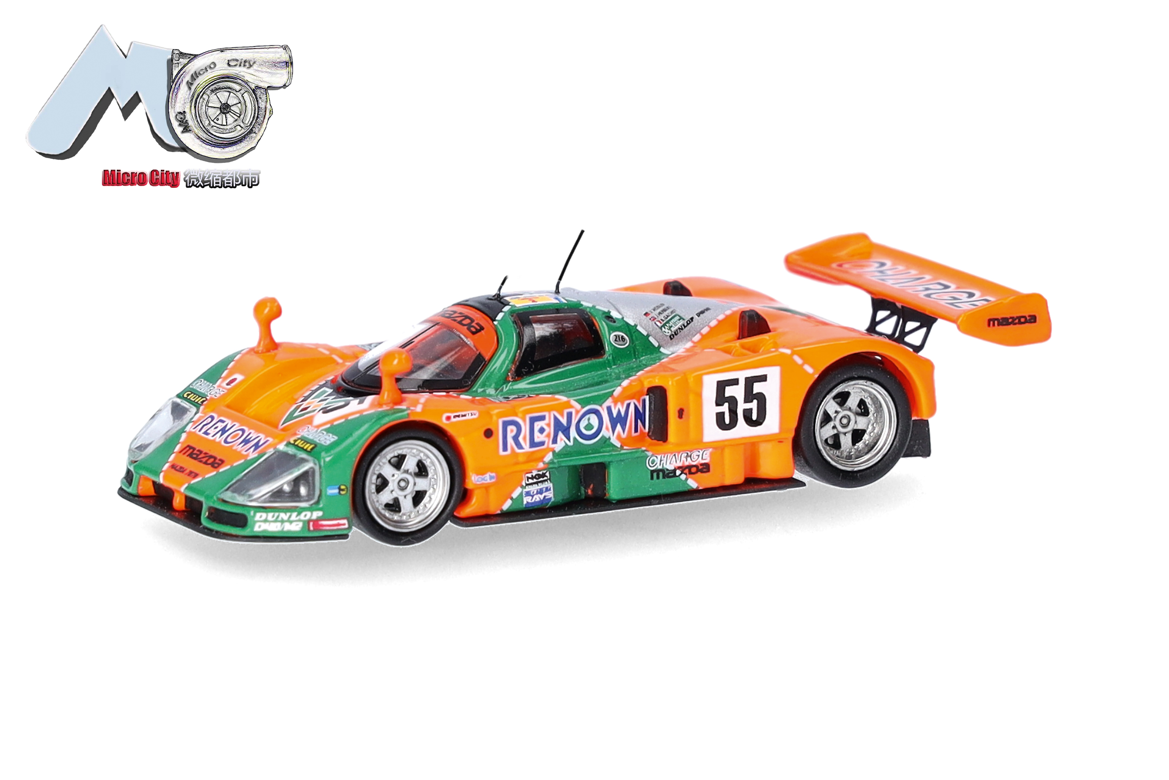 87MC000080 MicroCity: Mazda 787B #55 orange/grün