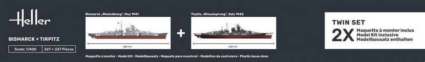 Heller 85078 Bismarck + Tirpitz TWINSET