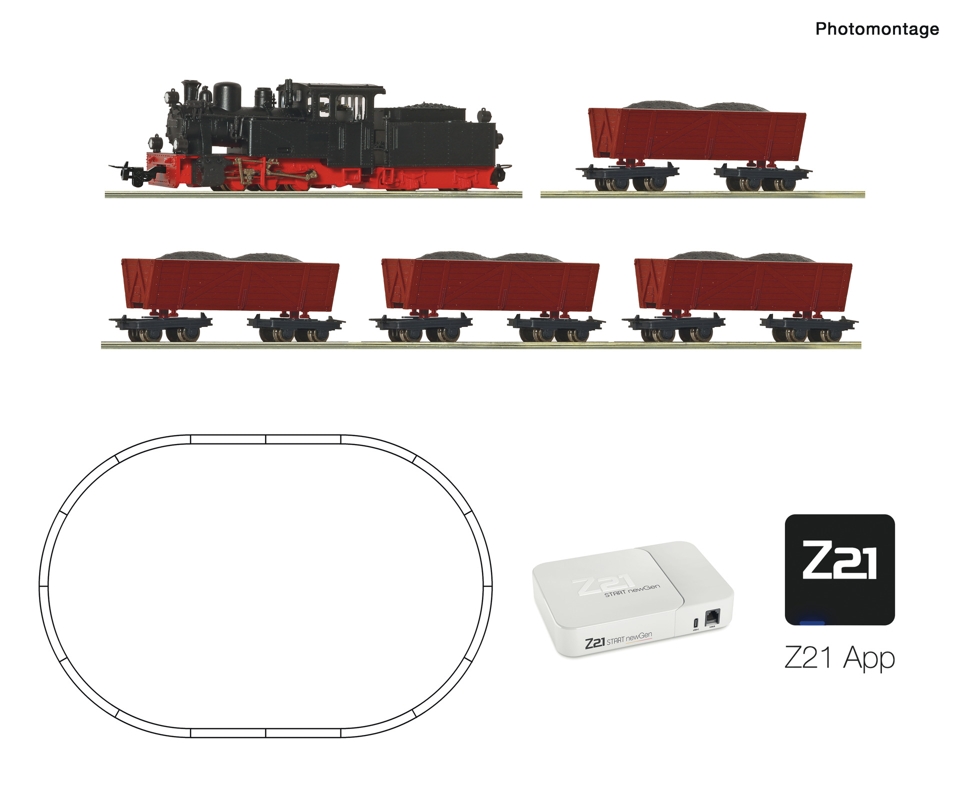 5130001 H0e Startset Dampflok + Lorenzug App DCC