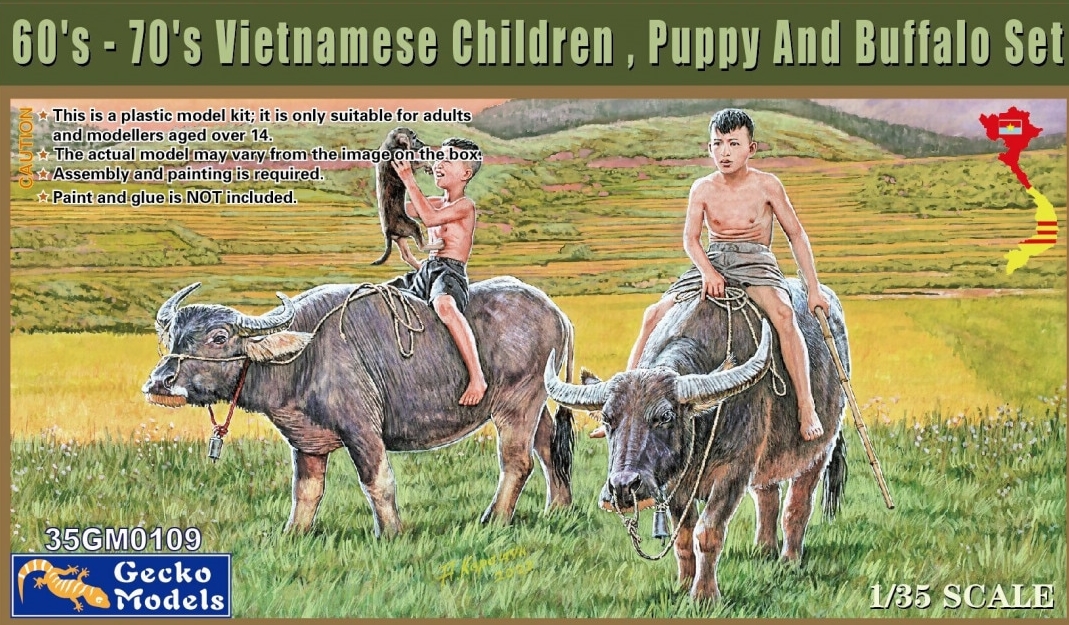 35GM0109 60's-70's Vietnamese Children, Puppy and
