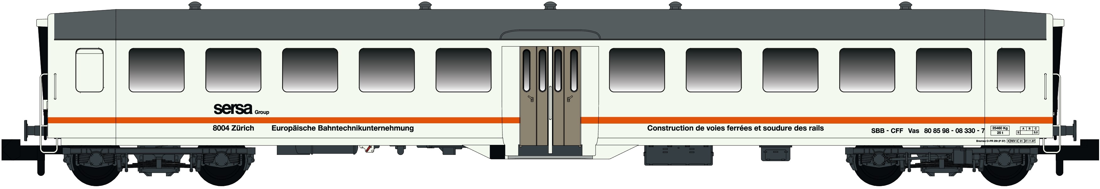 MW-Modell N-CH-220g SBB SERSA Personenwagen Ep.5