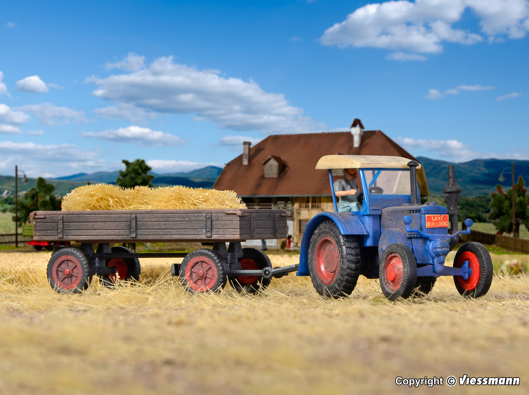 12232 Lanz Bulldog m. Fendt Gummiradwagen