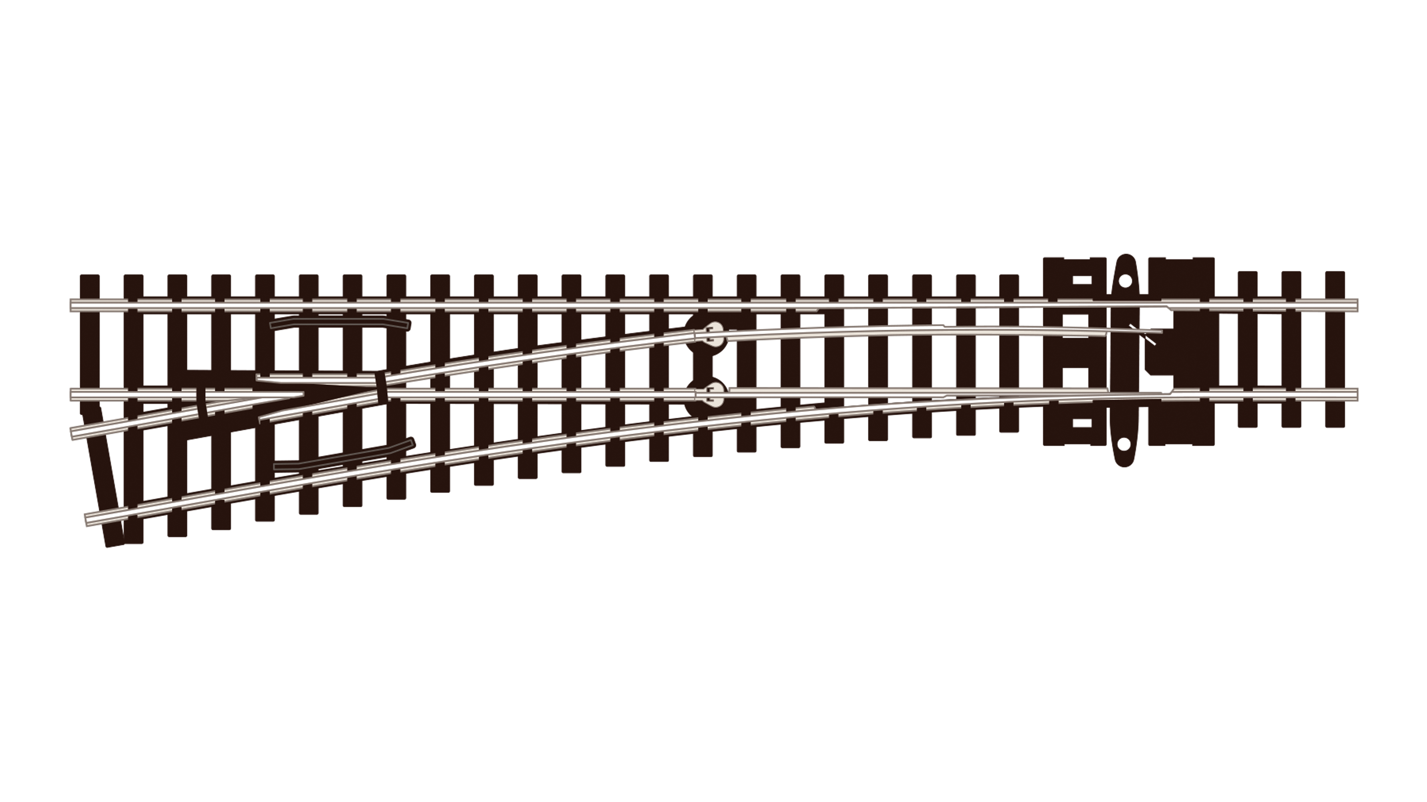 SLU396F Unifrog-Weiche, mittlerer Radius, linke