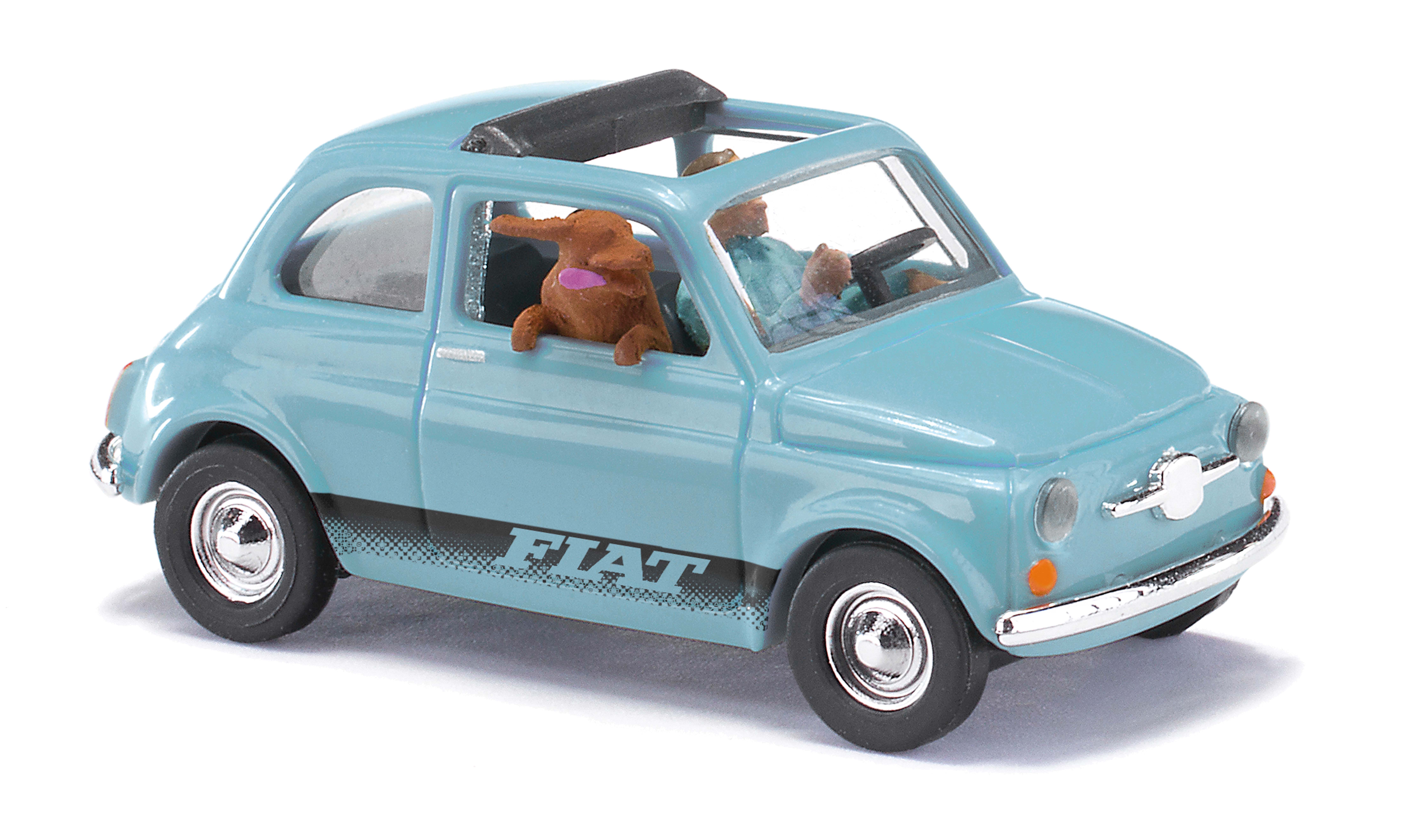 48735 Fiat 500 mit Fahrer und Hund