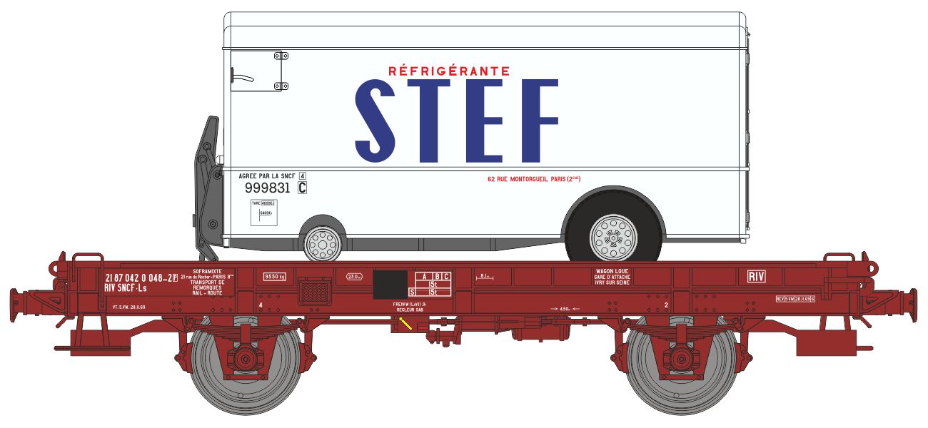 WB-652 SNCF UFR Einfachtragwagen beladen Ep.4