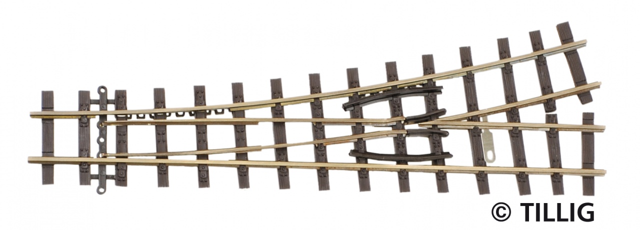 85638 H0e Hand-Weiche links 18° , L=128mm