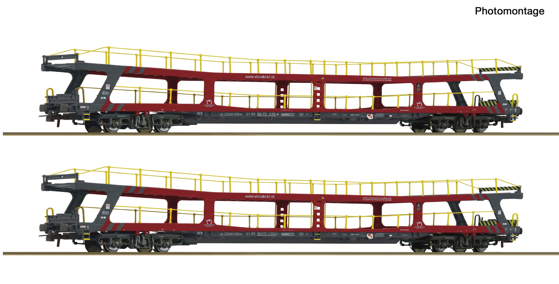 6600438 ZSSK Autotransportwagen-Set DDm Ep.6