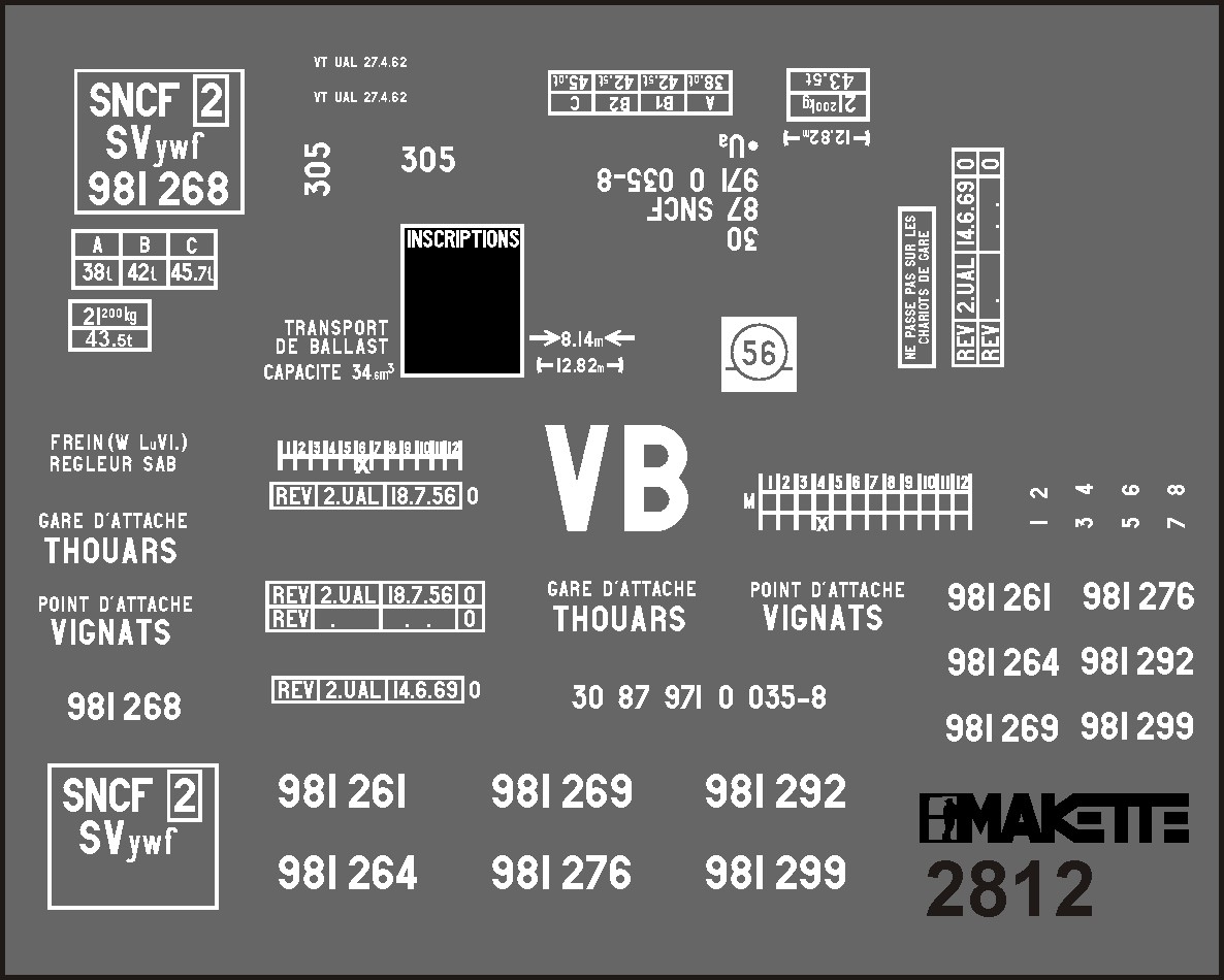 Makette 2812 Beschriftungssatz Trémie VB