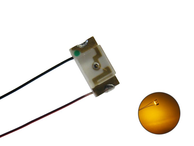 50232 LED SMD 1206 mit Kupferlackdraht gelb