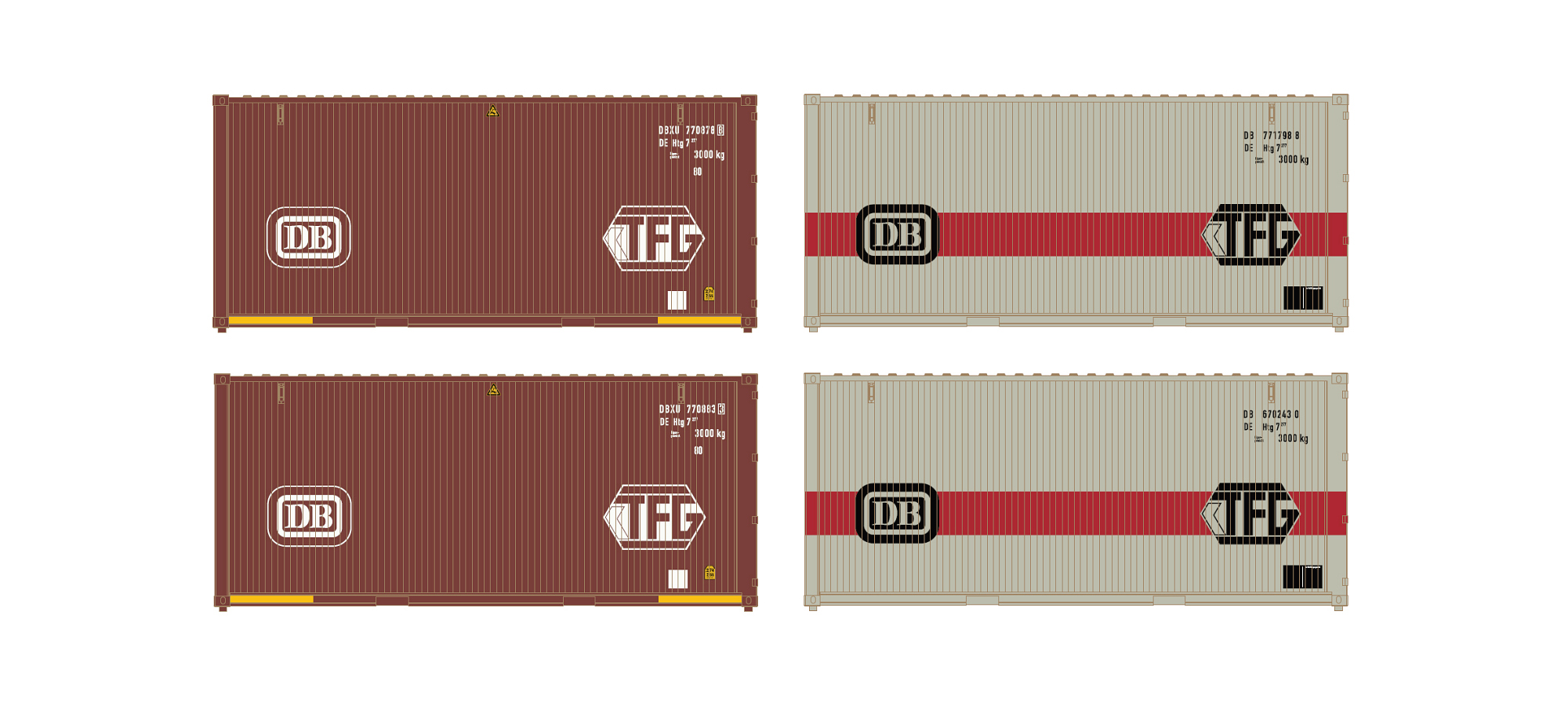 9017 4er Set 20' DB Container - Set 2