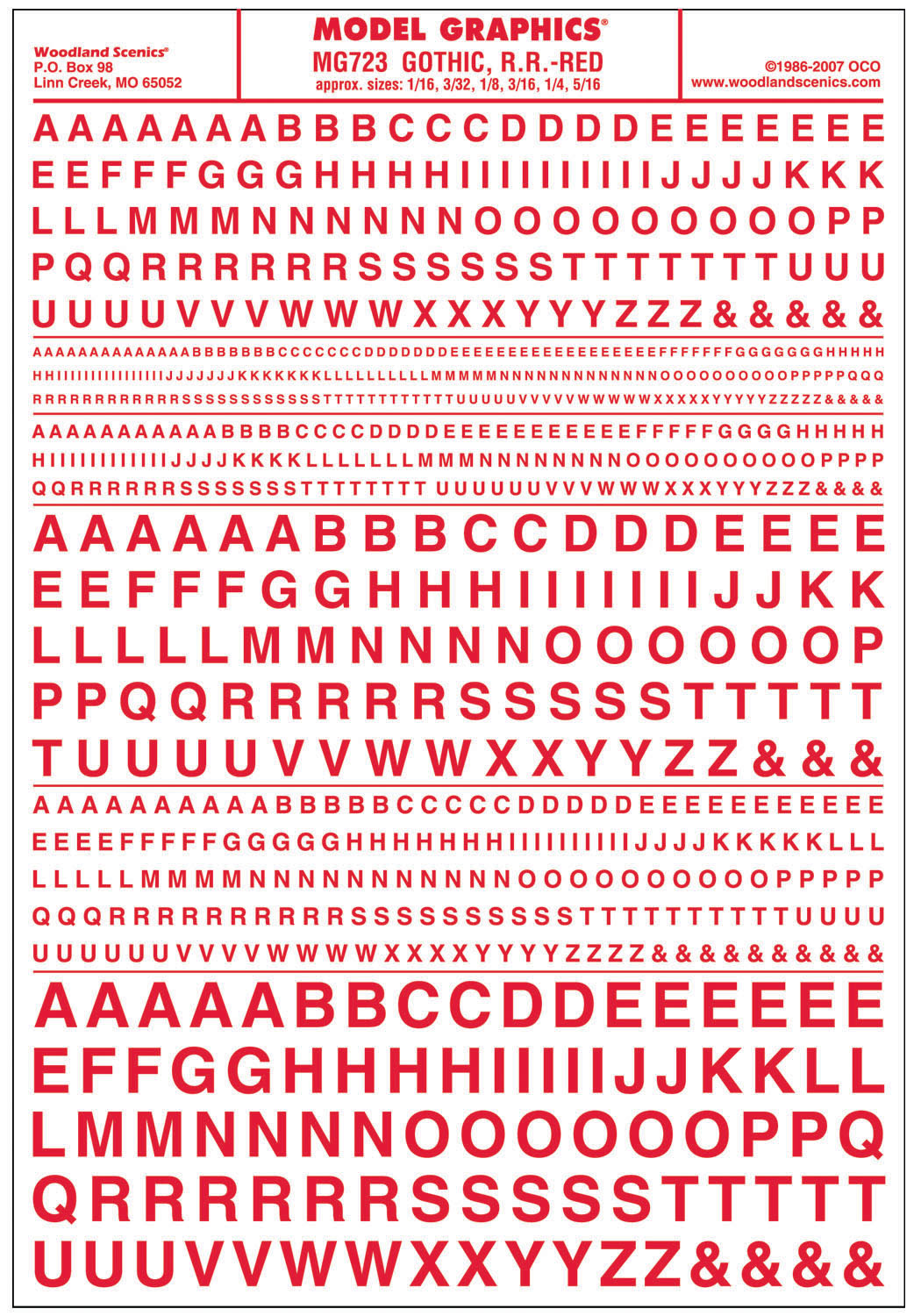 WMG723 Gotische Buchstaben, rot