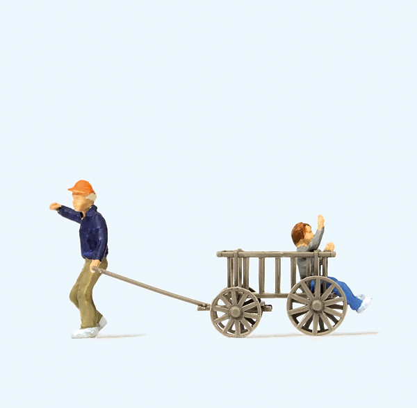 Preiser 28112 Kinder mit Bollerwagen