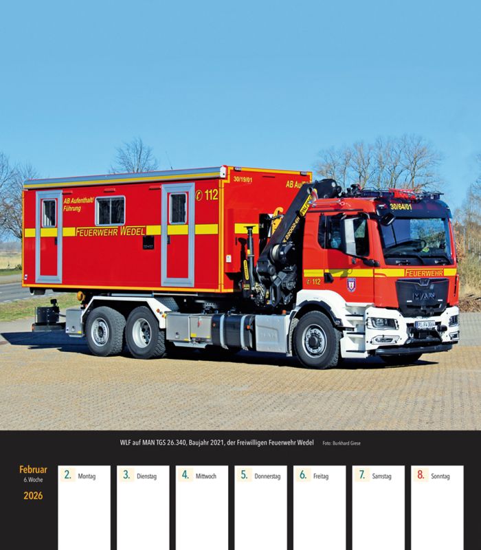 1165 Kalender: Feuerwehrfahrzeuge 2026