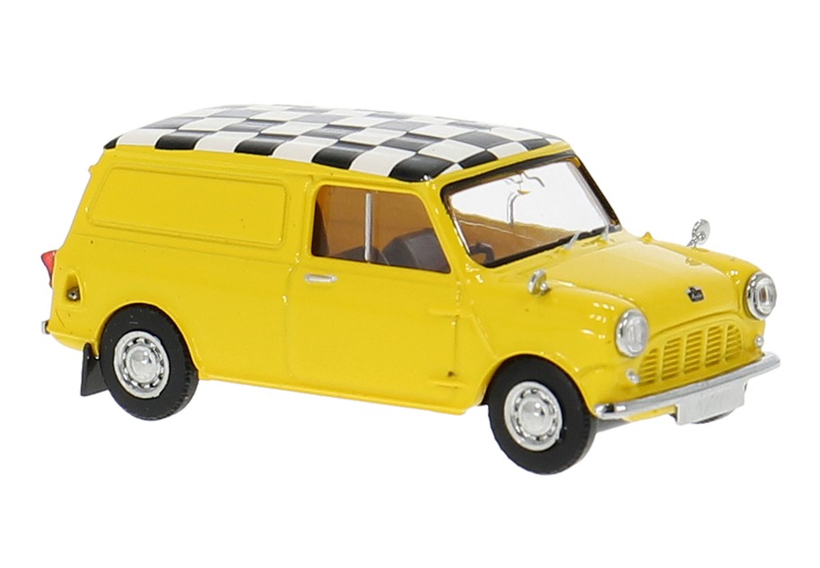 15364 Austin Mini Coutryman gelb/Checkered Fla