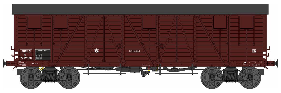 REE Modeles WB-776 SNCF gedeckter Güterwagen TP Ep.3a