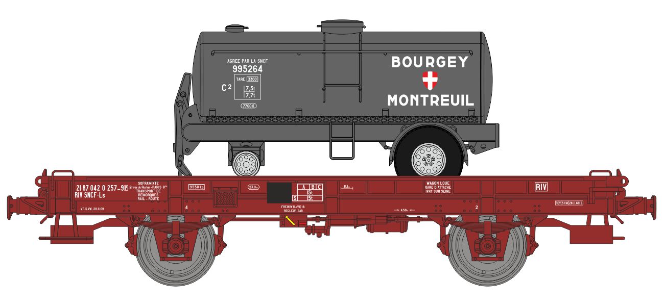 WB-646 SNCF UFR Einfachtragwagen beladen Ep.4