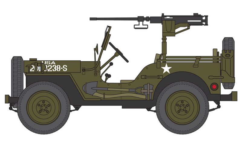Airfix 02339 Willys Jeep, Trailer & 6PDR Gun