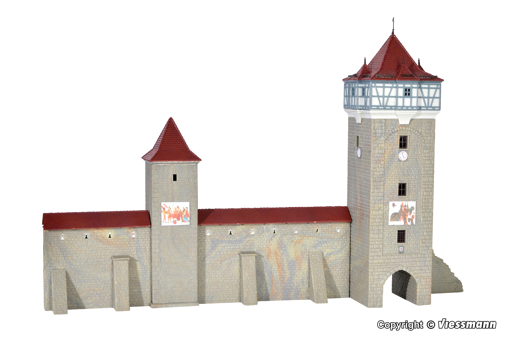 37362 Stadtmauer mit Fachwerkturm