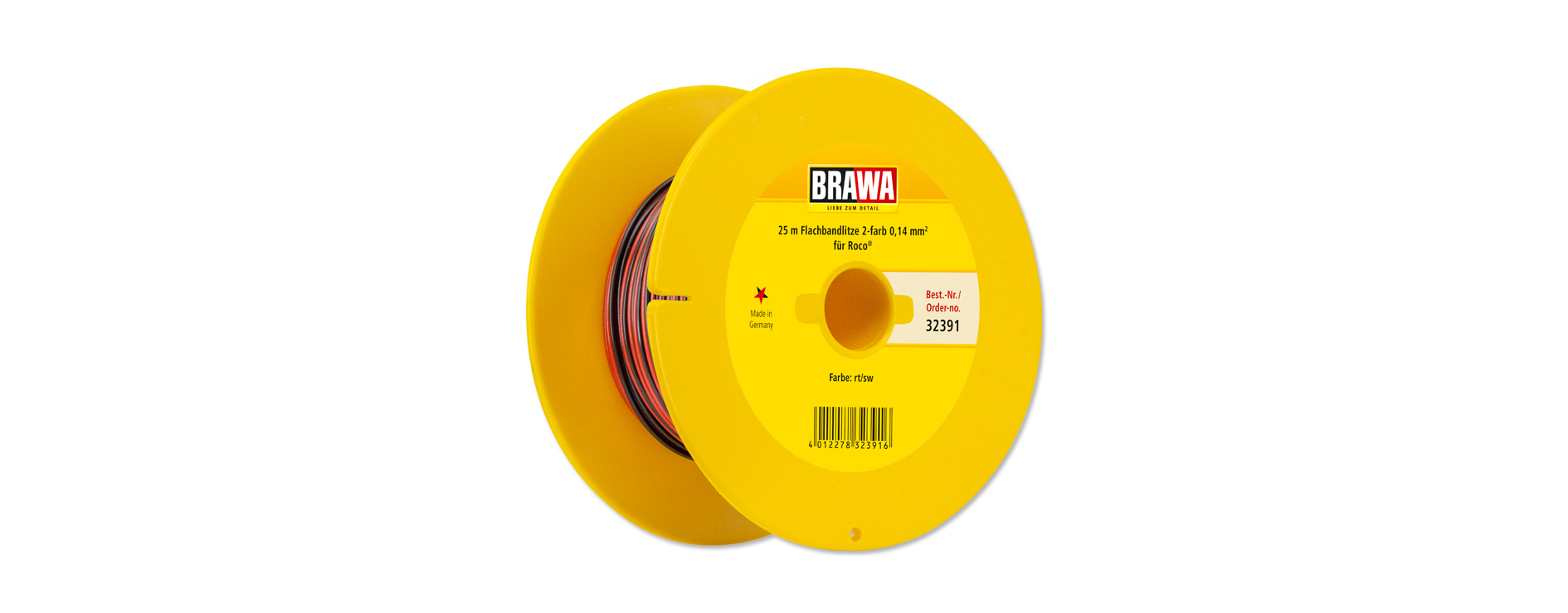 32391 Doppellitze 0,14mm 25m rot/schwarz