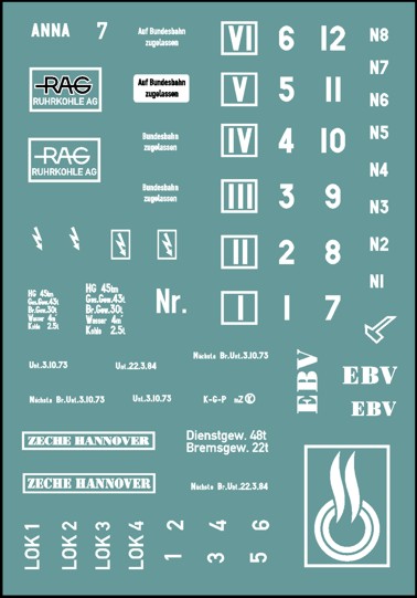 Makette 2824 Beschriftungssatz RAG