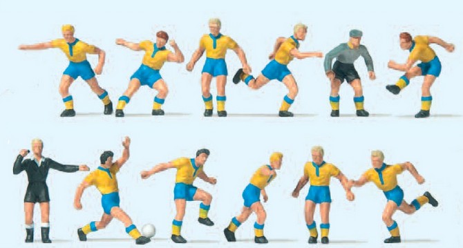 Preiser 10755 Fussballmanschaft Gelbe Trikots,
