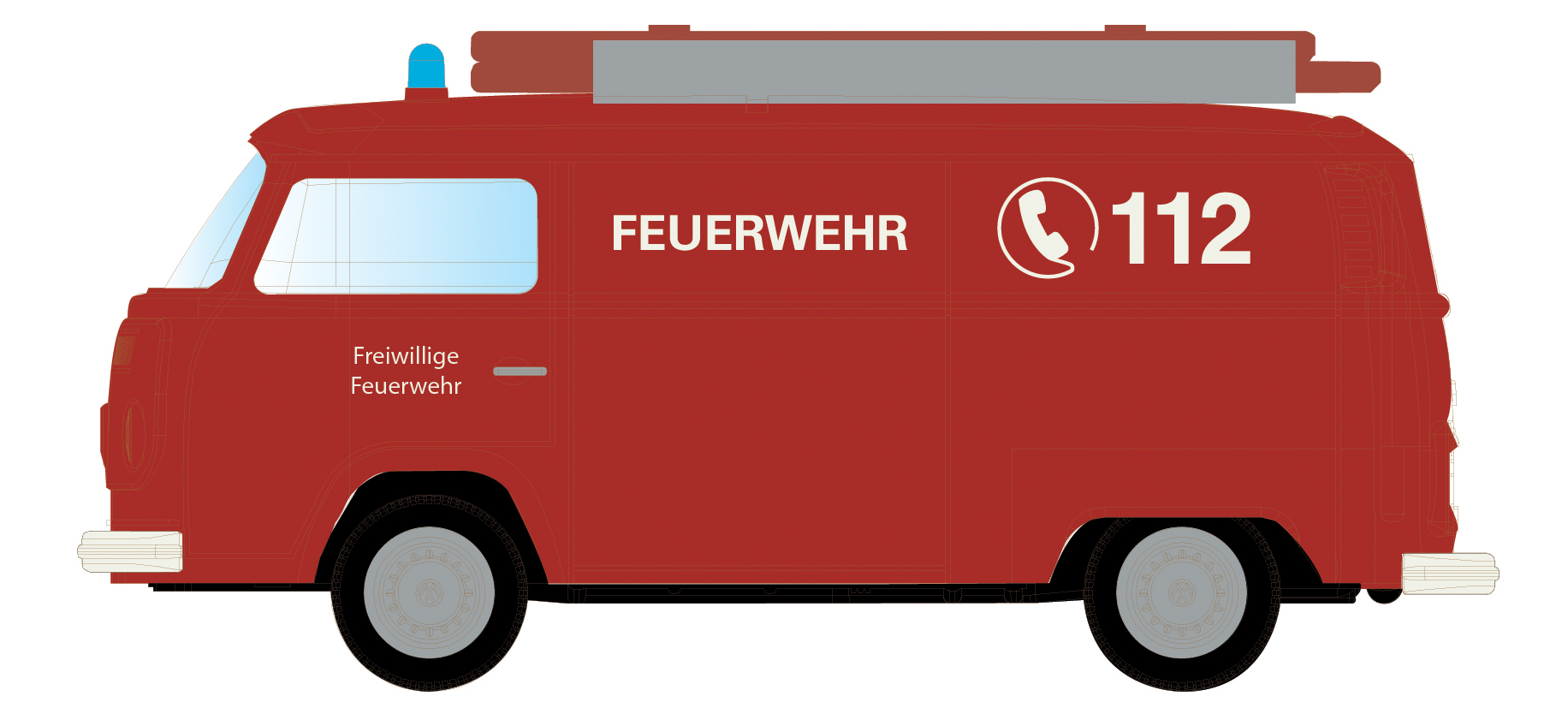 3967 VW T2 Transporter Feuerwehr