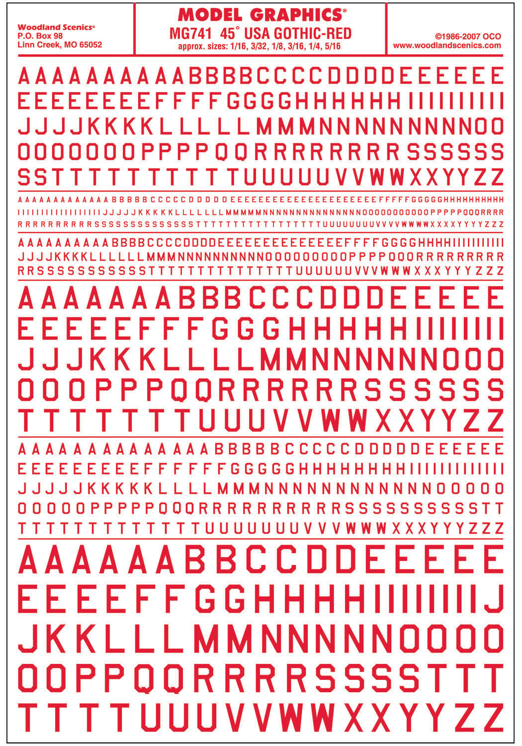 WMG741 Buchstaben amerikanischer Typ, rot