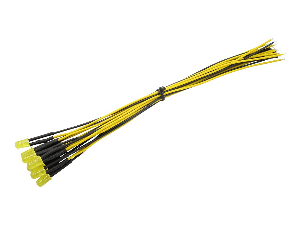 51243 10 Stück LED 5mm eingefärbt mit Anschlu