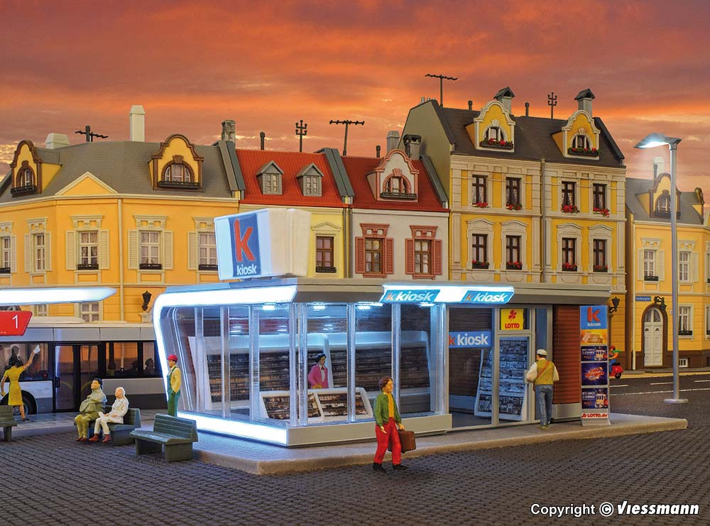 Kibri 39008 H0 Kiosk inkl. LED-Beleuchtung
