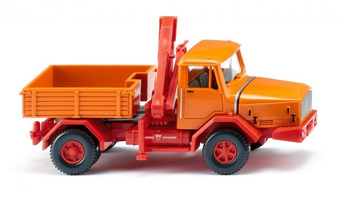 049305 Faun Schwerlast-SZM orange m.Ladekran