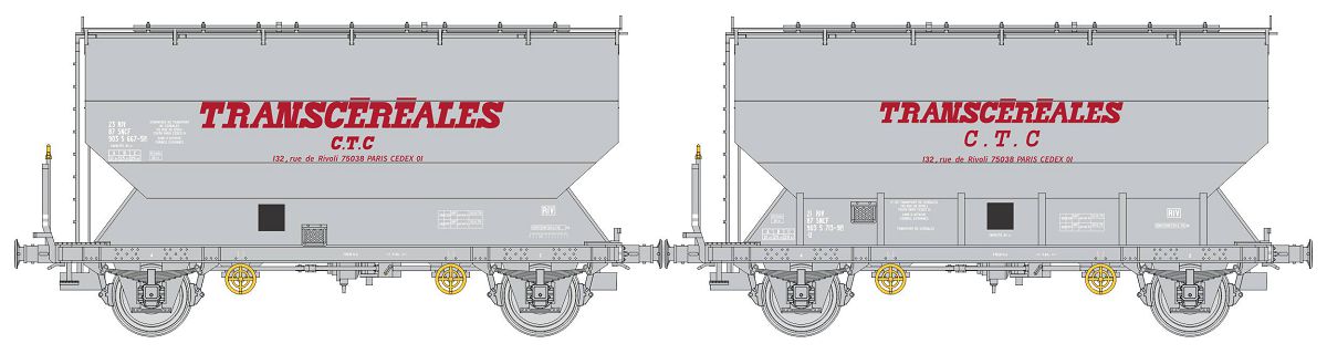 WB-885 SNCF CTC Getreidewagen-Set 2-tlg. Ep.4/5